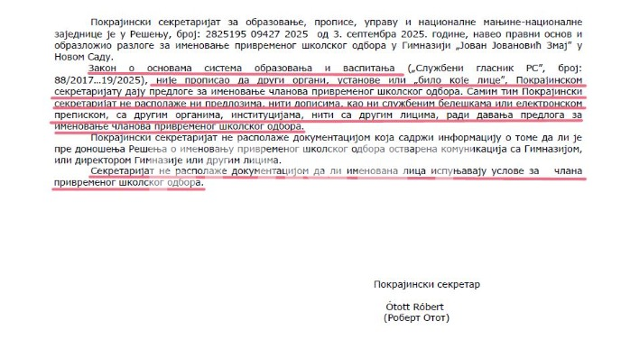 Otot priznao propust u "Jovinoj"